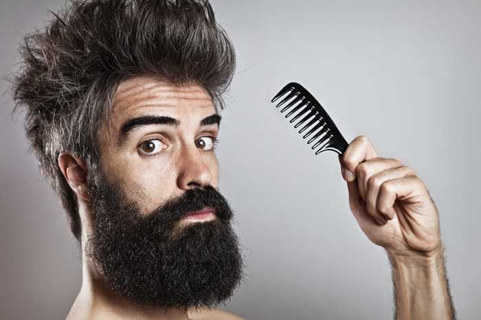 combinando o penteado com a barba rala