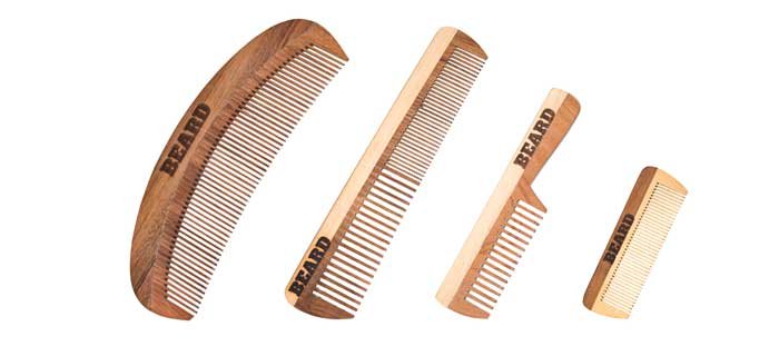 Modelos de pente de madeira para barba