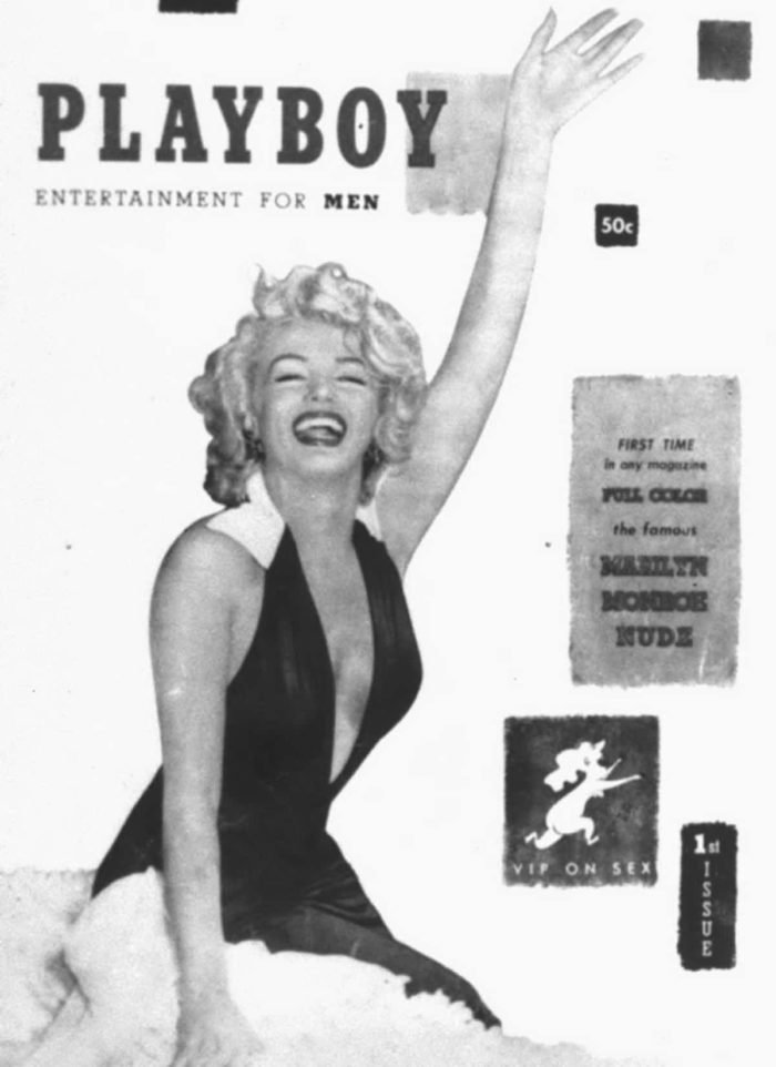 Marilyn Monroe foi a primeira capa na playboy de Hugh Hefner
