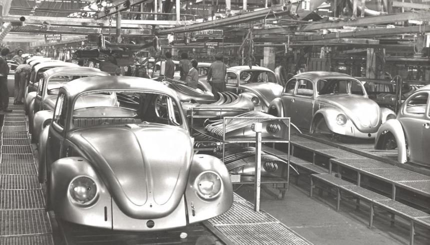 O carro da Volkswagen foi produzido em grande escala em São Bernardo do Campo