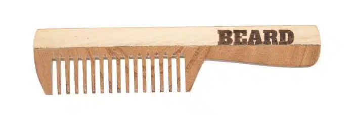 pente duplo para barba e cabelo em madeira modelo de bolso para barva e bigode em madeira