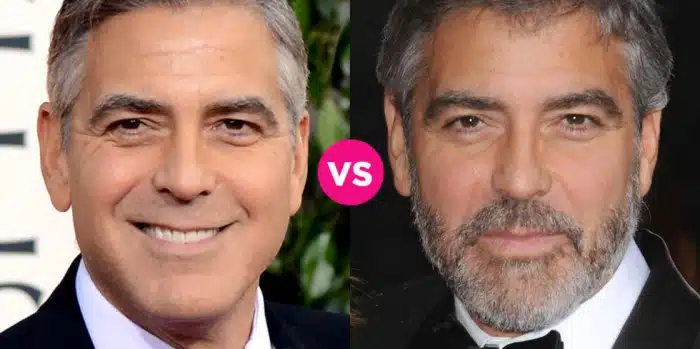 george-clooney bearded vs shaved