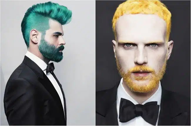roupas clássicas e barbas coloridas