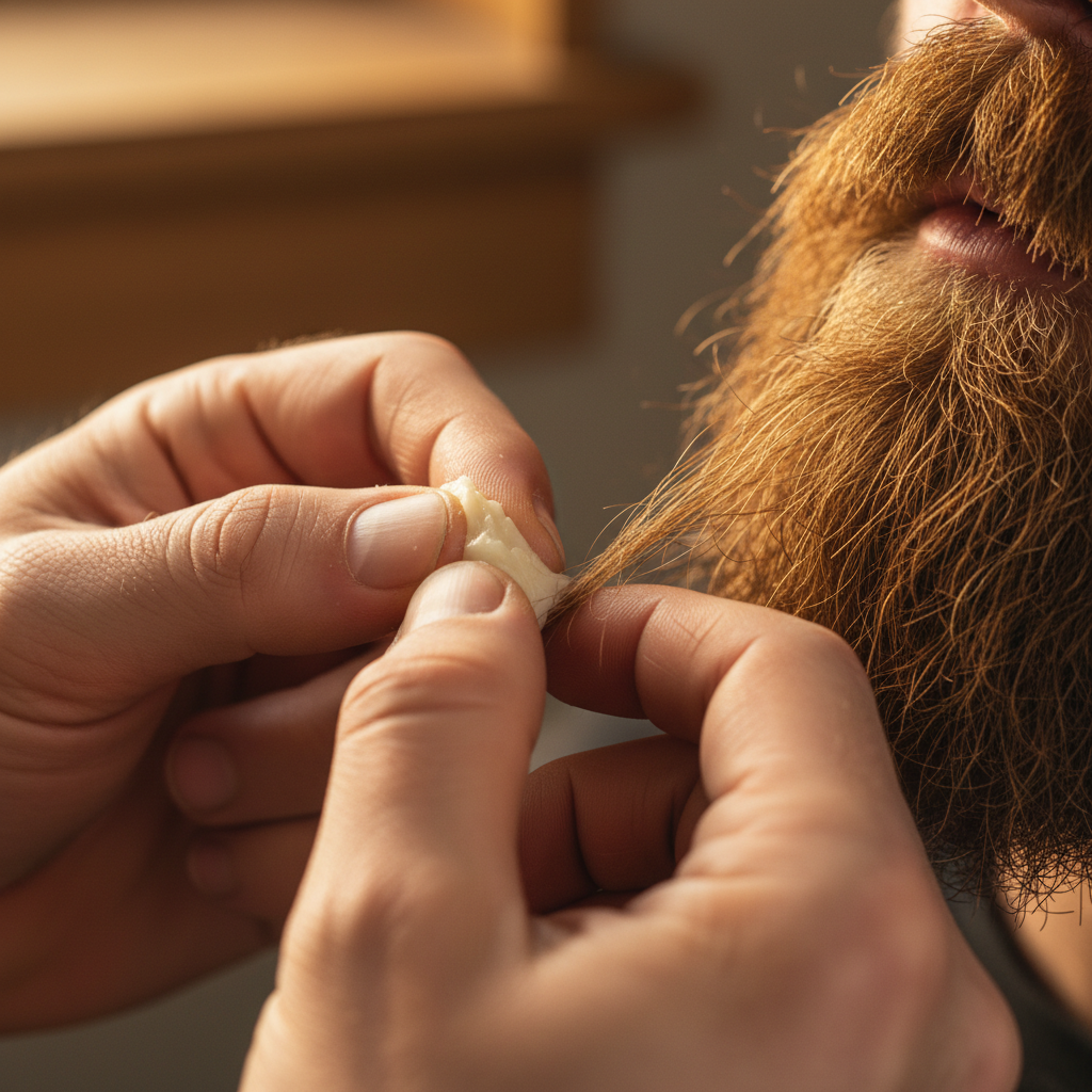 Como aplicar balm de barba: close nas mãos com o produto