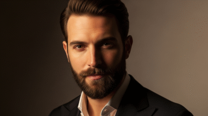 Homem com barba italiana clássica e bem delineada