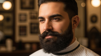 Homem com barba e bigode estilo mexicano