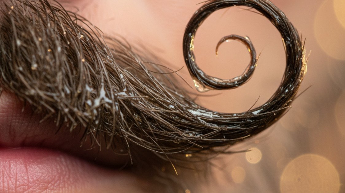 Bigode masculino bem modelado com cera para bigode