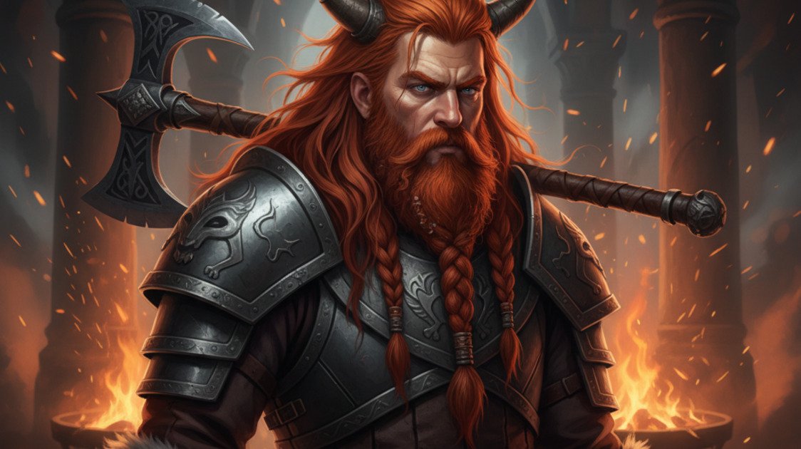 Guerreiro viking ruivo com barba