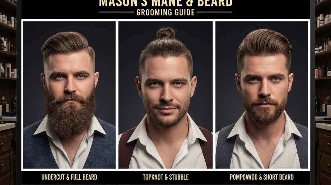 Combinações de corte de cabelo masculino com barba: undercut, topknot e pompadour
