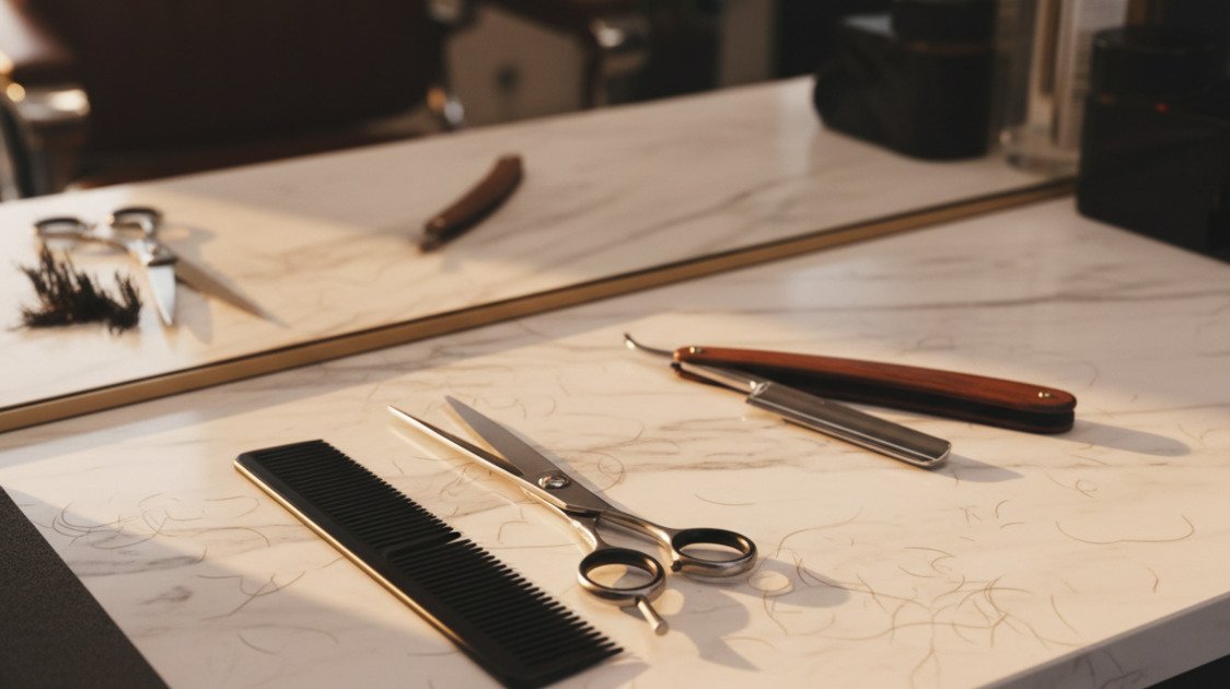 Ferramentas profissionais de barbearia