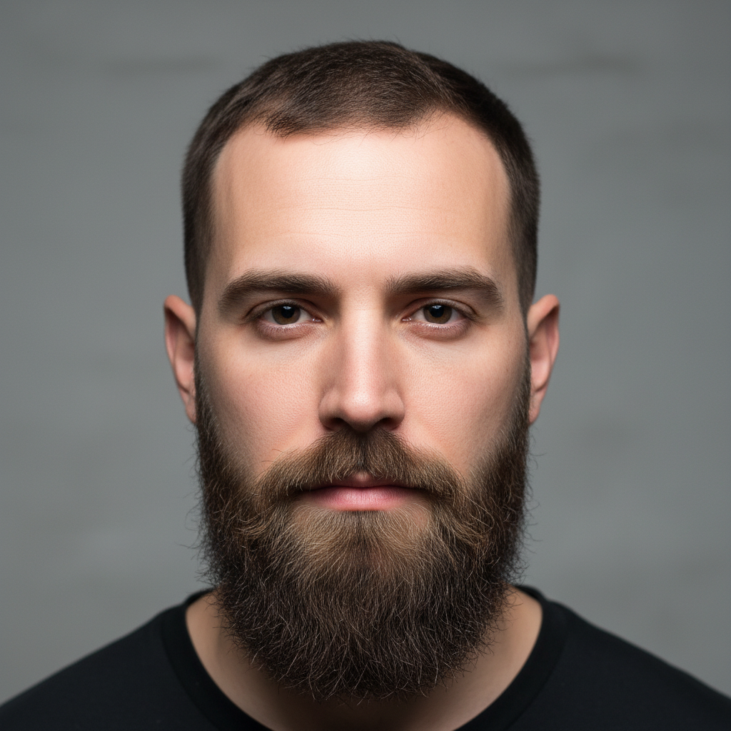 Integração entre degradê masculino e barba bem desenhada