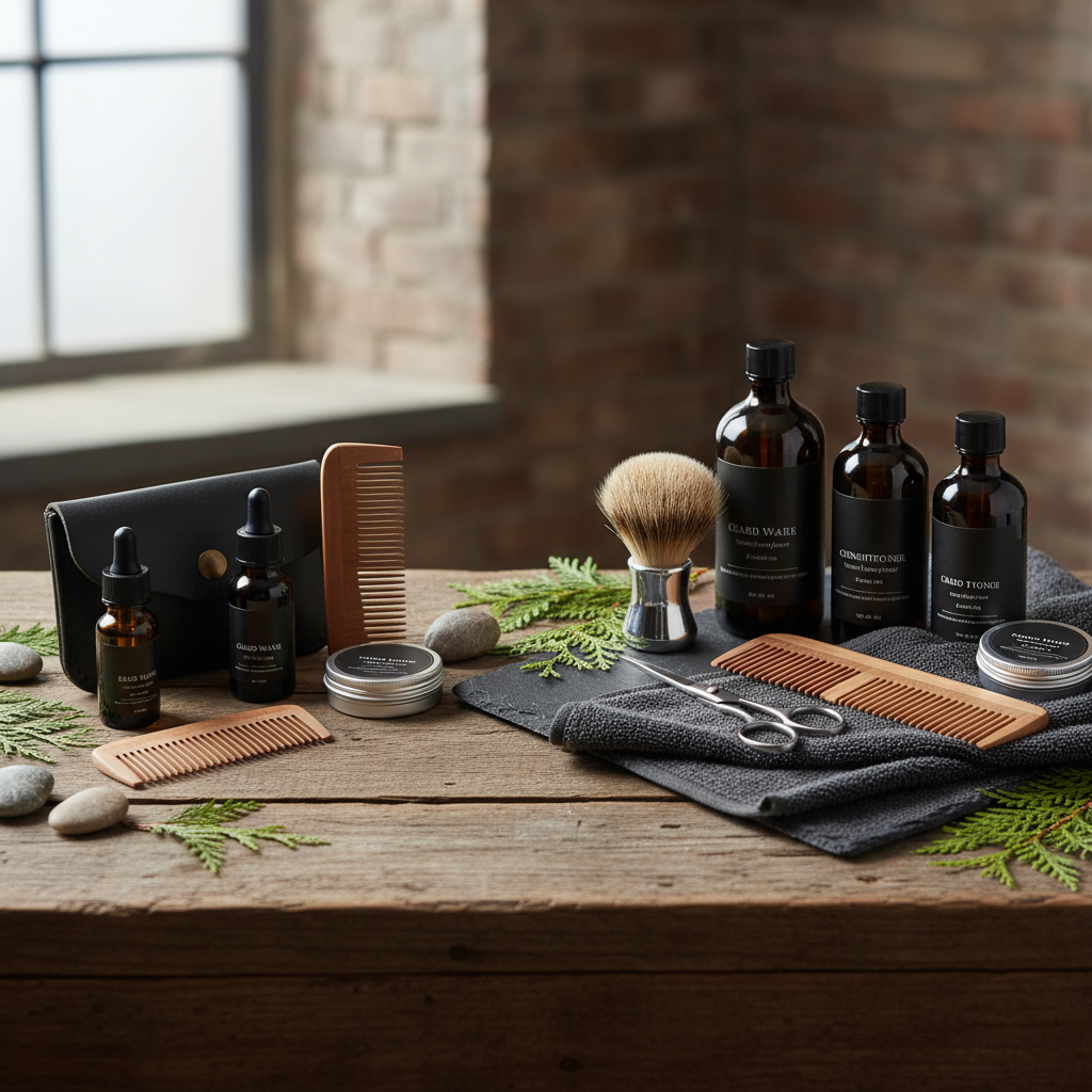 Comparação entre kit básico e kit completo de cuidados com a barba