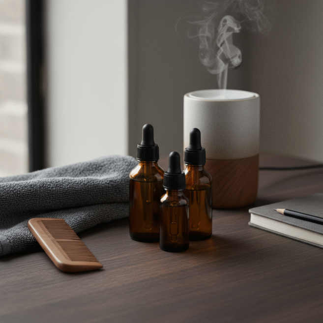 Kit de óleos essenciais para autocuidado masculino