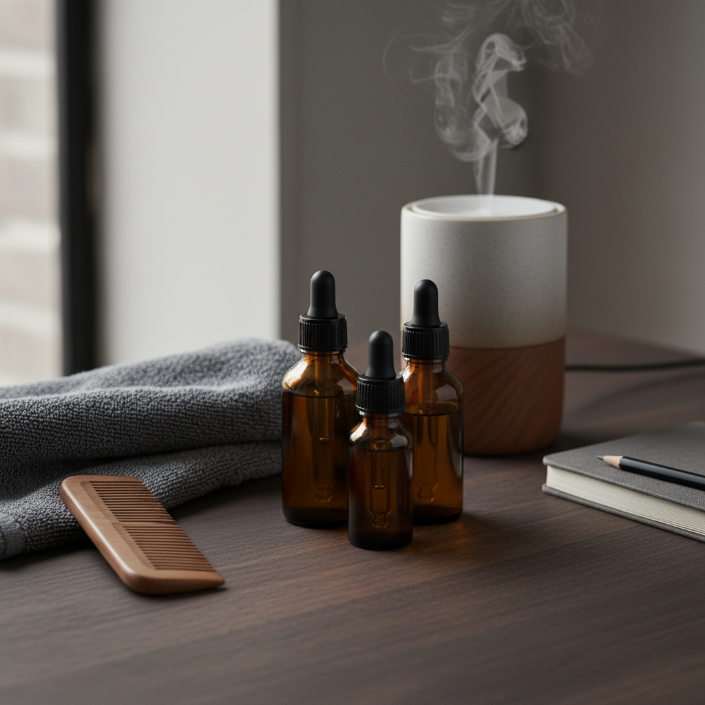 kit de óleos essenciais para autocuidado masculino