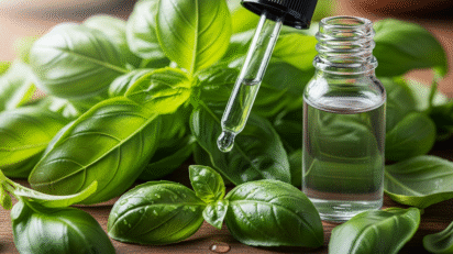 Óleo essencial de manjericão — erba aromática