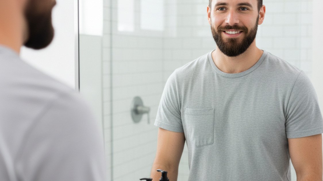 Homem com barba saudável sem pelos encravados