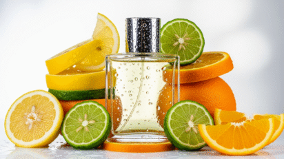 Perfume masculino cítrico com notas de bergamota e limão