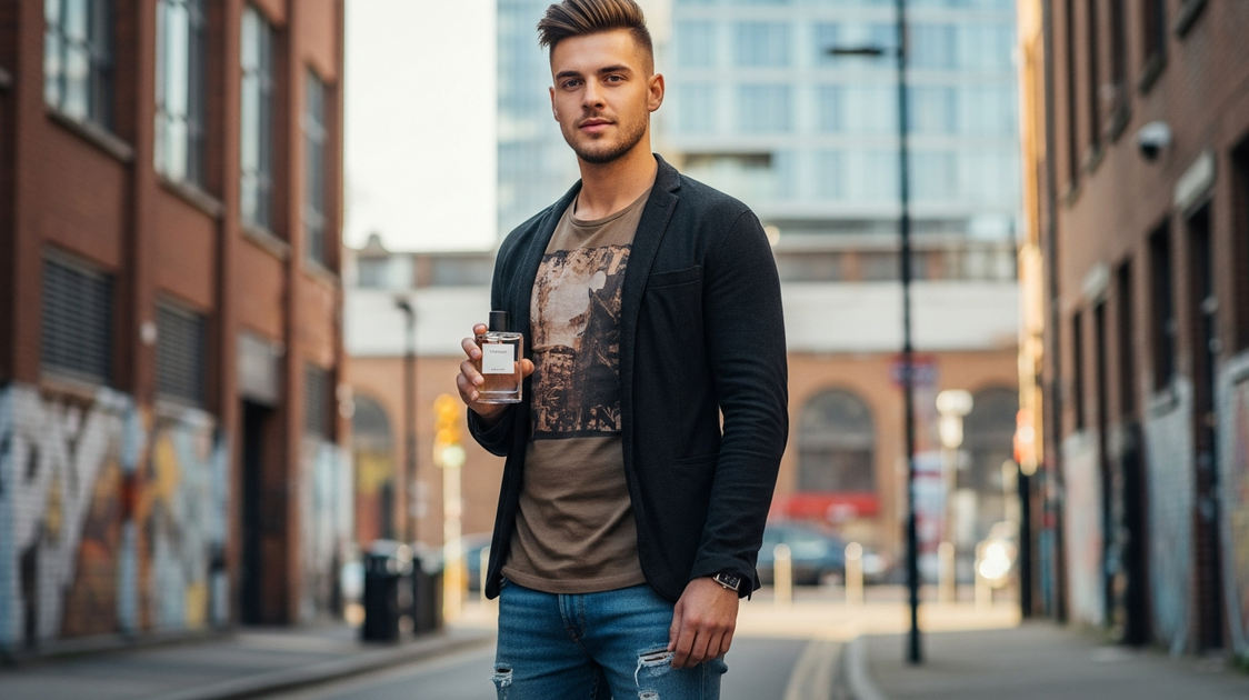 Perfume masculino jovem — moderno e descolado