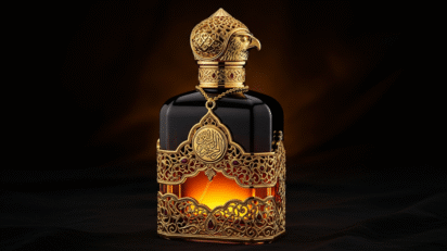 Perfume masculino oriental — âmbar e oud