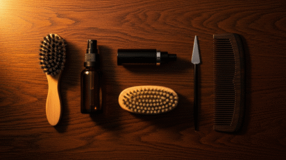 Produtos para barba crescer — óleo, sérum e pente