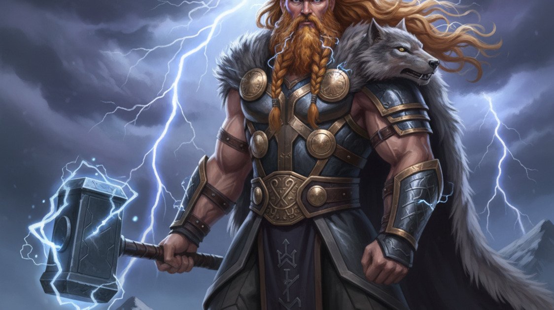 Thor deus do trovão ruivo barba viking