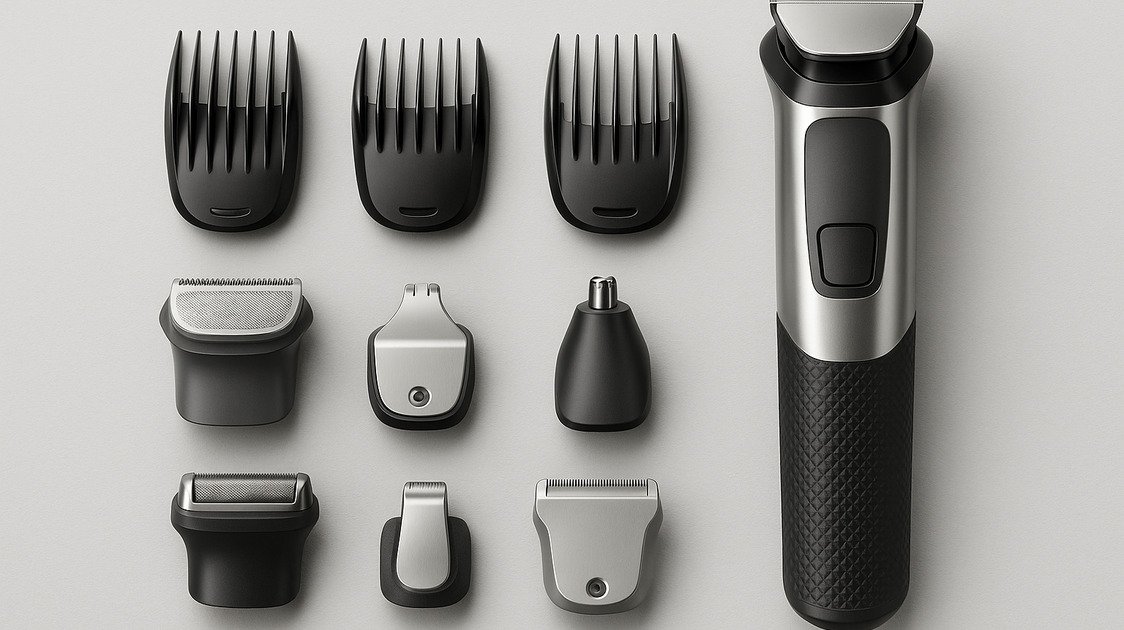 Kit multigroom com acessórios para barba e cabelo