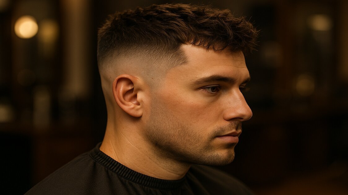 Barbeiro finalizando skin fade masculino