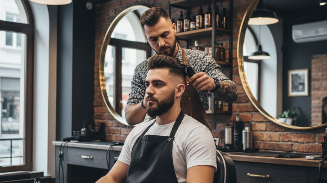 Corte undercut masculino na barbearia